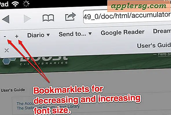 Skift skrifttypestørrelse på websider i Safari til iOS med bogmærker