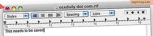 Vinduets titellinje i Mac OS X fortæller dig, når du har ubesvarede filændringer