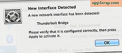 Stäng av alarmet "New Interface Detected: Thunderbolt Bridge" i OS X-nätverksinställningar