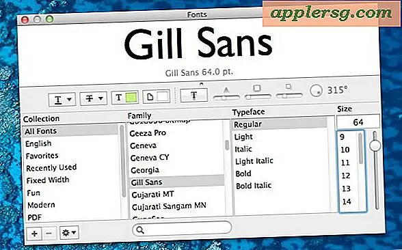 Anteprima dei font Mac direttamente dal pannello dei caratteri di OS X.