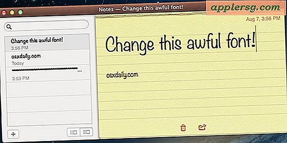 Skift standard skrifttype af Notes-app i Mac OS X