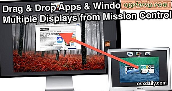 Flytta Windows, Appar, och Skrivbord mellan flera displayer i Mac OS X med Mission Control