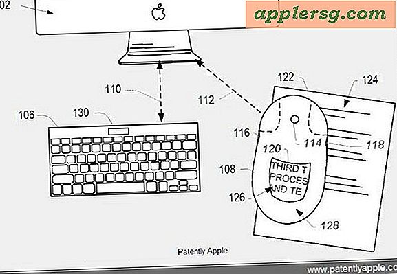 Virtual Keyboard og Magic Mouse med integreret skærm vist i Apple Patents