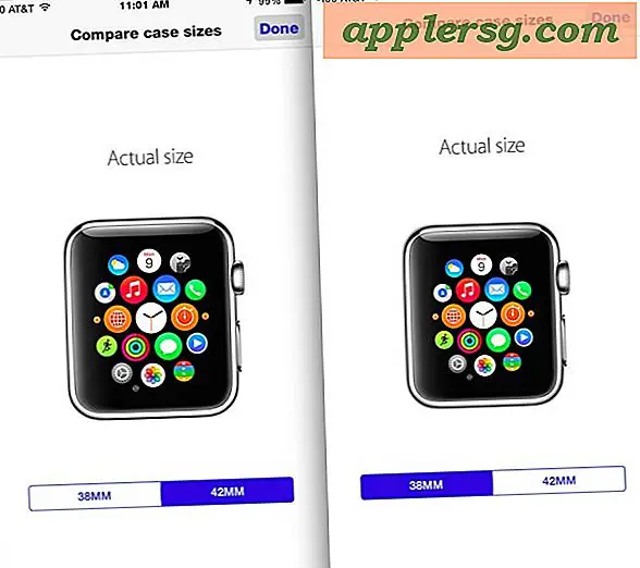 Sammenlign faktiske Apple Watch-størrelser med en iPhone