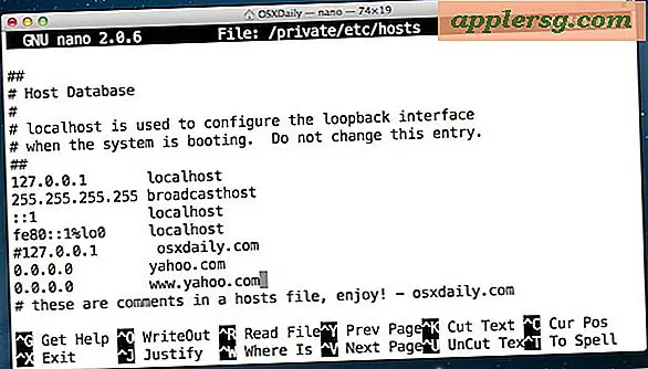 Hoe het Hosts-bestand in Mac OS X met Terminal te bewerken