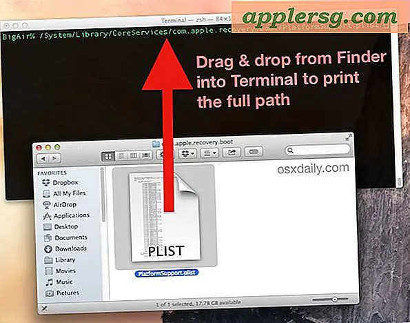 Drag & Drop Finder Items naar de terminal om automatisch hun volledige pad en naam in te voeren