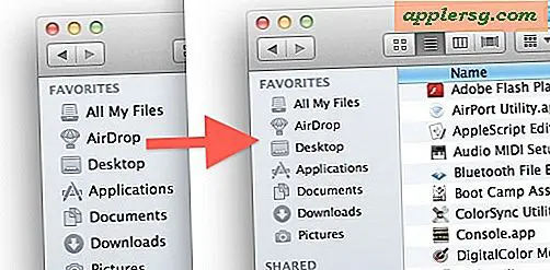 Skift tekst og ikonstørrelse på sidepanelet til Mac OS X Finder Window