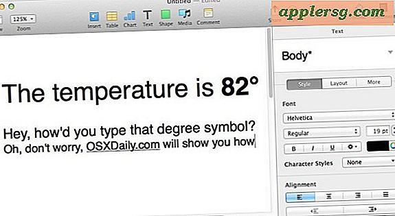 Wie man Grad-Temperatur-Symbol in Mac OS X eingibt