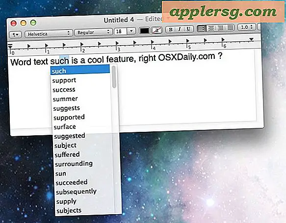 Foreslå ord, når du indtaster tekst i OS X med Escape-tasten