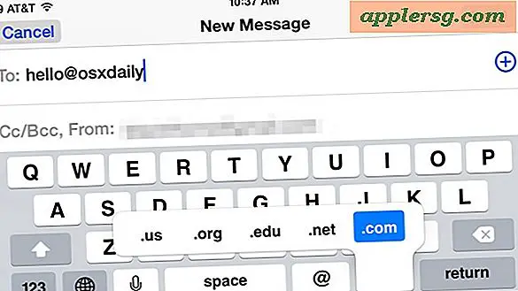 Geben Sie eine E-Mail-Adresse mit automatischen TLD-Verknüpfungen in iOS Mail schneller ein