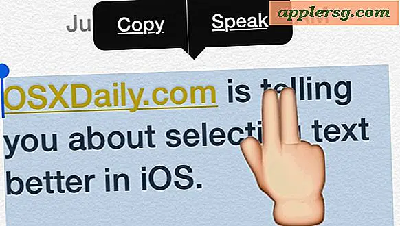 Vælg afsnit og stor tekstblok nemt i iOS med en to-finger-tryk