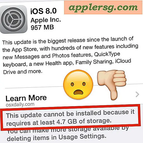 Non è possibile installare l'aggiornamento per iOS 8 "Perché richiede GB di spazio di archiviazione"?  Ecco come installarlo comunque