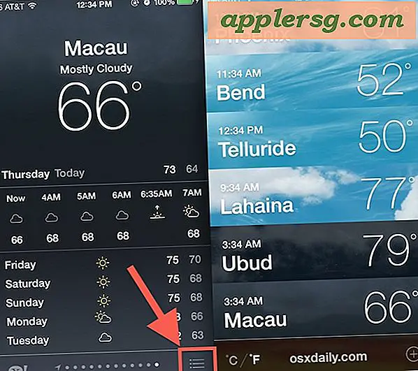 Tjek vejret for flere steder på samme tid på iPhone