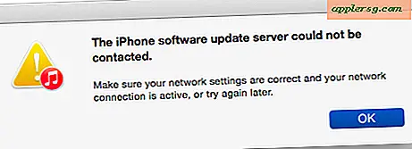 Løsning af en iTunes "iPhone Software Update Server kunne ikke kontaktes" Fejlmeddelelse, når opdatering af iOS
