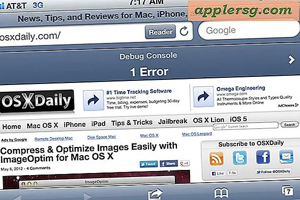 Aktivér Safari Debug Console på iPhone og iPad