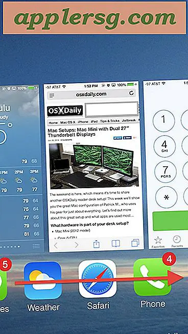 Stryg mellem åbne programmer hurtigere på skærmen iOS Multitasking