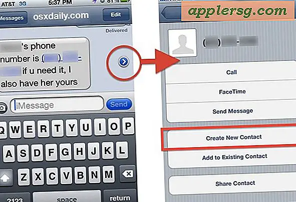 Gem et nummer fra en tekstbesked for at oprette en ny kontakt hurtigt på iPhone