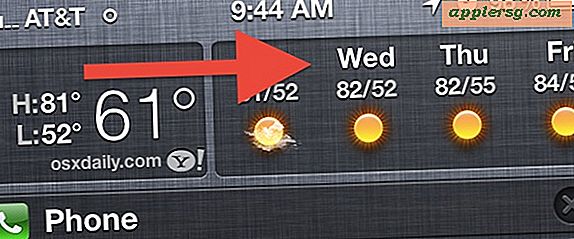 Se 6-dages vejrudsigt hurtigt på iPhone fra Notification Center