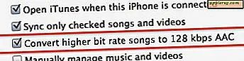 Gem diskplads på din iPhone / iPod ved at konvertere Song Bit Rate til 128kbps