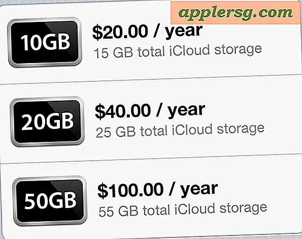 Piani tariffari iCloud: 5 GB gratuiti, 15 GB per $ 20, 25 GB per $ 40, 55 GB per $ 100 all'anno
