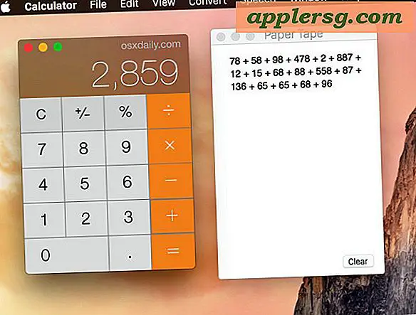 Sådan viser du et papirbånd i regnemaskine App til Mac