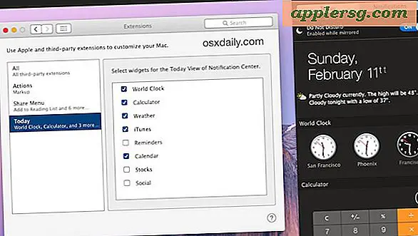 Show en Hide Notification Center-widgets in de huidige weergave van Mac OS X