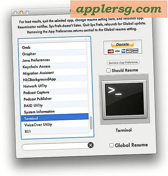 Hantera enkelt OS X Lions CV-funktion för varje applikation med återupptagen
