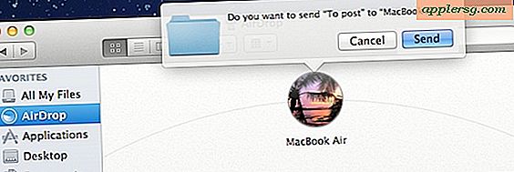 Aktiver og adgang til AirDrop-filoverførsel i Mac OS X hurtigt med et tastetryk