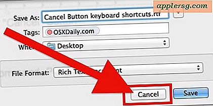 Lær de 2 "Annuller" -tastaturgenveje i Mac OS X til Luk dialog og alarmer Windows