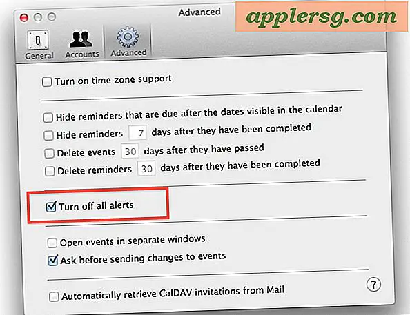 Schakel iCal-meldingen uit in Mac OS X.