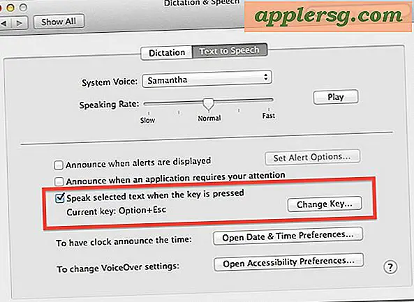 Tal valgte tekst med et tastetryk i Mac OS X