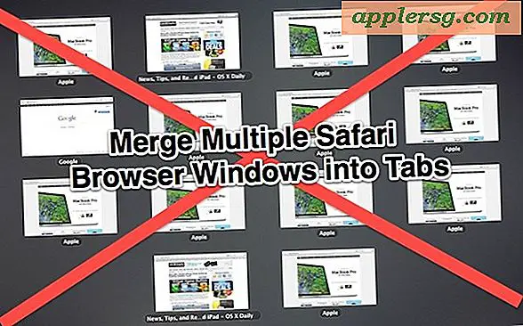Konvertera alla Windows till flikar i Safari med en tangentbordsgenväg på Mac