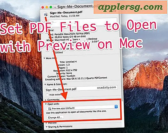 Indstil Standard PDF Viewer i Mac OS X Tilbage til Forhåndsvisning