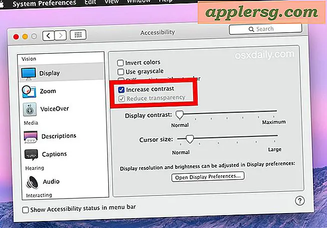 Erhöhen Sie den Kontrast der Benutzeroberfläche in OS X El Capitan und Yosemite, um die Benutzerfreundlichkeit zu verbessern