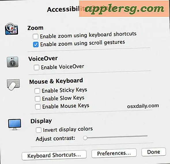 Come visualizzare le opzioni di accessibilità in Mac OS X immediatamente da qualsiasi luogo con una sequenza di tasti