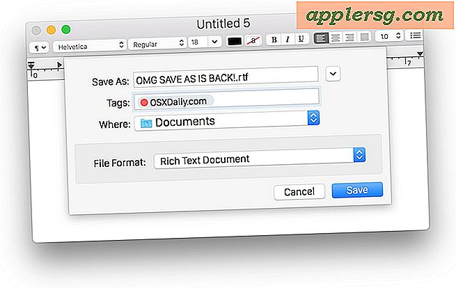 Schakel "Opslaan als" in OS X El Capitan, Yosemite, Mountain Lion en OS X Mavericks in