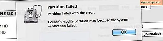 Sådan løses en fejl i "Partition mislykket" i Mac OS X
