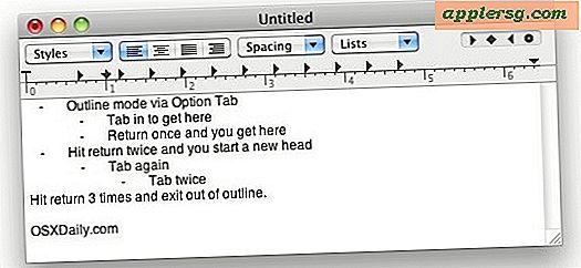 Vous cherchez une application Mac Outline?  Utiliser TextEdit
