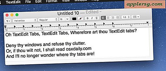 Brug af TextEdit faner på Mac
