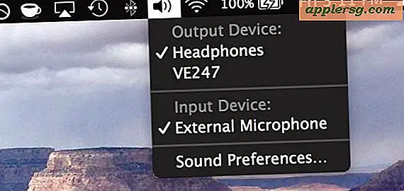 Skift lydindgangskilde på Mac med option-klik på Lydmenu