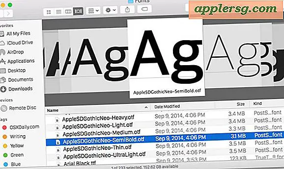 Se en forhåndsvisning af skrifttyper i Cover Flow & Quick Look i Mac OS X