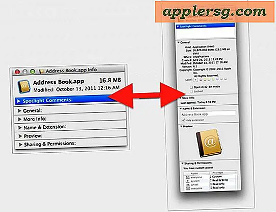 Udvid eller formindsk alle detaljer i Få info Windows på Mac med en valgmulighed Klik
