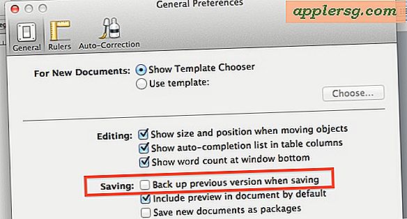 Deaktiver "Backup of ..." Sider & iWork-filer fra Visning i Mac OS X Finder