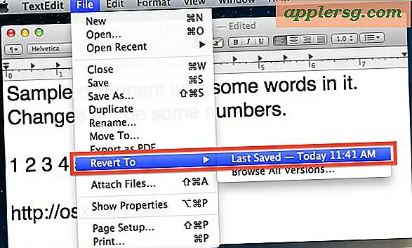 Återställ ett dokument till den senaste sparade versionen direkt i Mac OS X