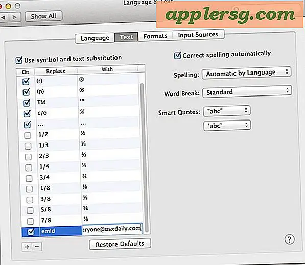Imposta una scorciatoia per digitare istantaneamente un indirizzo email in Mac OS X con l'espansione del testo