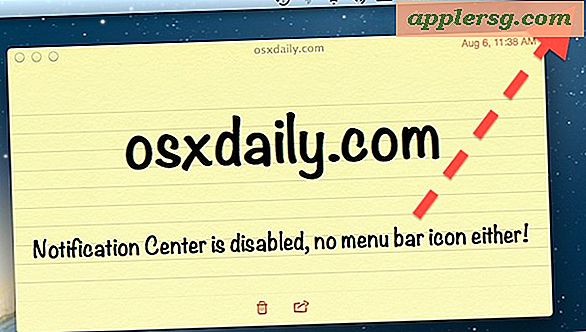 Inaktivera anmälningscenter & Ta bort menyraden Ikon i Mac OS X