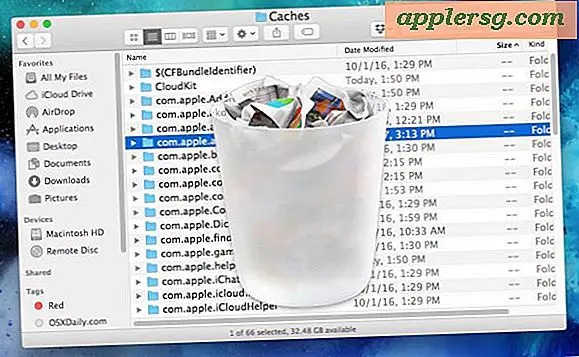 Sådan rengøres caches og midlertidige filer fra Mac OS