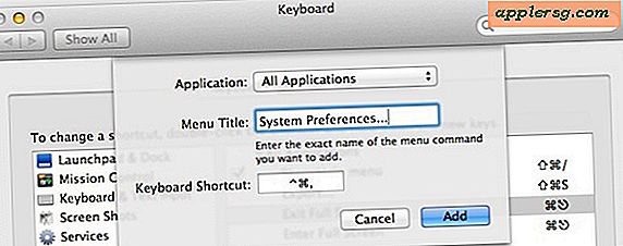 Ange en tangentbordsgenväg för systeminställningar i Mac OS X