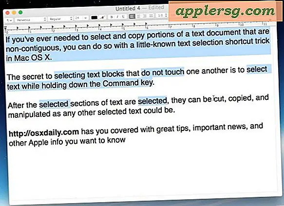 Selecteer secties van niet-aansluitende tekst in Mac OS X met de Command-toets