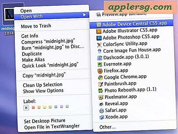 Ryd menuen "Åbn med" i Mac OS X